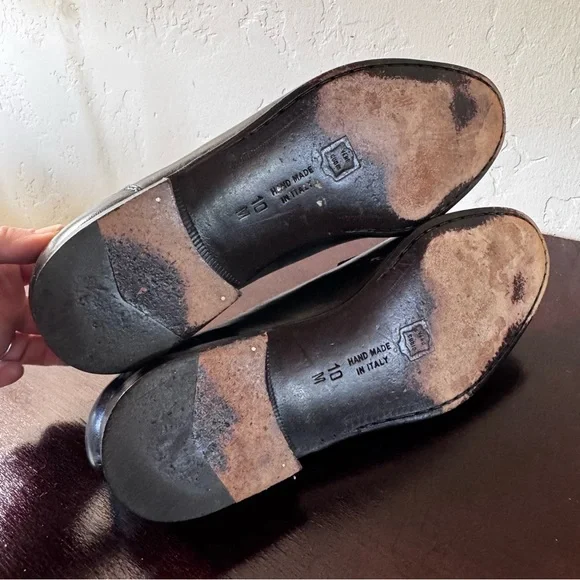 Bruno Magli Darcy Loafers Black Leather Hand Made in Italy
